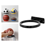 Maxbell Ball Holder Wall Mounted Ball Rack with Hanging Pegs for Yoga Room Baseball Black