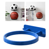Maxbell Ball Holder Wall Mounted Ball Rack with Hanging Pegs for Yoga Room Baseball Blue