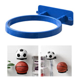 Maxbell Ball Holder Wall Mounted Ball Rack with Hanging Pegs for Yoga Room Baseball Blue
