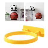 Maxbell Ball Holder Wall Mounted Ball Rack with Hanging Pegs for Yoga Room Baseball Yellow