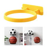 Maxbell Ball Holder Wall Mounted Ball Rack with Hanging Pegs for Yoga Room Baseball Yellow