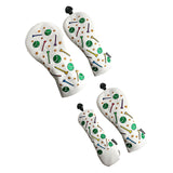 Maxbell Maxbell Set of 4Pcs 1 3 5 UT Woods Golf Head Covers  Ball Pattern White