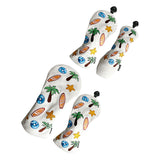 Maxbell Maxbell Set of 4Pcs 1 3 5 UT Woods Golf Head Covers  Tree Pattern White