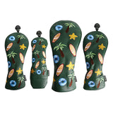 Maxbell Maxbell Set of 4Pcs 1 3 5 UT Woods Golf Head Covers  Tree Pattern Green