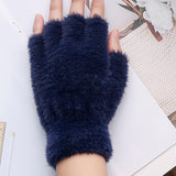 Maxbell Maxbell Fingerless Gloves Winter Warm Typing Gloves for Cold Days Sports Cycling Dark Blue