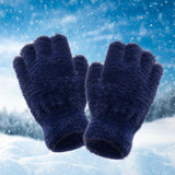 Maxbell Maxbell Fingerless Gloves Winter Warm Typing Gloves for Cold Days Sports Cycling Dark Blue