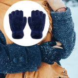 Maxbell Maxbell Fingerless Gloves Winter Warm Typing Gloves for Cold Days Sports Cycling Dark Blue