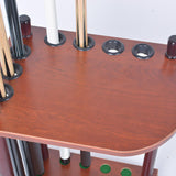 Maxbell Maxbell Pool Cue Rack Solid Wood Free Standing Billiards Accessories Floor Stand