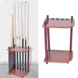 Maxbell Maxbell Pool Cue Rack Solid Wood Free Standing Billiards Accessories Floor Stand