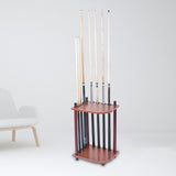 Maxbell Maxbell Pool Cue Rack Solid Wood Free Standing Billiards Accessories Floor Stand