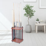 Maxbell Maxbell Pool Cue Rack Solid Wood Free Standing Billiards Accessories Floor Stand