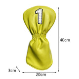 Maxbell Maxbell PU Golf Club Headcover Protector Guard Replacement Durable Wood Head Covers Yellow No One