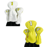 Maxbell Maxbell PU Golf Club Headcover Protector Guard Replacement Durable Wood Head Covers Yellow No One