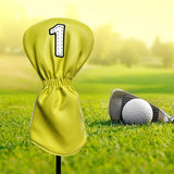 Maxbell Maxbell PU Golf Club Headcover Protector Guard Replacement Durable Wood Head Covers Yellow No One