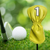 Maxbell Maxbell PU Golf Club Headcover Protector Guard Replacement Durable Wood Head Covers Yellow No One