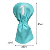 Maxbell Golf Club Head Cover Fairway Woods Headcovers with Interchangeable Tags white 1 40x20x3 cm
