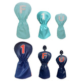 Maxbell Golf Club Head Cover Fairway Woods Headcovers with Interchangeable Tags white 1 40x20x3 cm