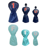 Maxbell Golf Club Head Cover Fairway Woods Headcovers with Interchangeable Tags white 1 40x20x3 cm