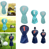 Maxbell Golf Club Head Cover Fairway Woods Headcovers with Interchangeable Tags white 1 40x20x3 cm