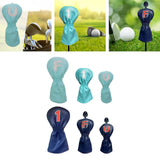 Maxbell Golf Club Head Cover Fairway Woods Headcovers with Interchangeable Tags white 1 40x20x3 cm