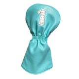 Maxbell Golf Club Head Cover Fairway Woods Headcovers with Interchangeable Tags white 1 40x20x3 cm