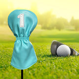 Maxbell Golf Club Head Cover Fairway Woods Headcovers with Interchangeable Tags white 1 40x20x3 cm