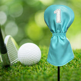 Maxbell Golf Club Head Cover Fairway Woods Headcovers with Interchangeable Tags white 1 40x20x3 cm