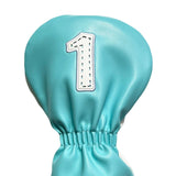 Maxbell Golf Club Head Cover Fairway Woods Headcovers with Interchangeable Tags white 1 40x20x3 cm