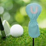 Maxbell Golf Club Head Cover Fairway Woods Headcovers with Interchangeable Tags white U 22x10x3cm