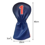 Maxbell Golf Club Head Cover Fairway Woods Headcovers with Interchangeable Tags blue 1 40x20x3 cm