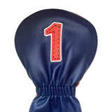 Maxbell Golf Club Head Cover Fairway Woods Headcovers with Interchangeable Tags blue 1 40x20x3 cm