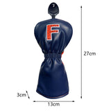 Maxbell Golf Club Head Cover Fairway Woods Headcovers with Interchangeable Tags blue F 27x13x3cm