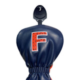 Maxbell Golf Club Head Cover Fairway Woods Headcovers with Interchangeable Tags blue F 27x13x3cm
