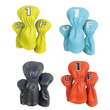 Maxbell 3Pcs PU Wood Golf Head Covers Men Women Universal Golf Club Head Covers White Yellow