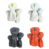 Maxbell 3Pcs PU Wood Golf Head Covers Men Women Universal Golf Club Head Covers White Yellow