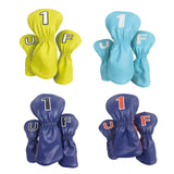 Maxbell 3Pcs PU Wood Golf Head Covers Men Women Universal Golf Club Head Covers White Yellow