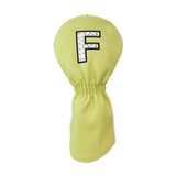 Maxbell 3Pcs PU Wood Golf Head Covers Men Women Universal Golf Club Head Covers White Yellow