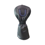 Maxbell 3Pcs PU Wood Golf Head Covers Men Women Universal Golf Club Head Covers Blue Black