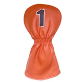 Maxbell 3Pcs PU Wood Golf Head Covers Men Women Universal Golf Club Head Covers Blue Orange