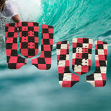 Maxbell 3x Deck Grip Mat Surfing Padding Anti Slip Premium for Funboard Beginner Black Red