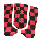 Maxbell 3x Deck Grip Mat Surfing Padding Anti Slip Premium for Funboard Beginner Black Red