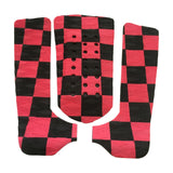 Maxbell 3x Deck Grip Mat Surfing Padding Anti Slip Premium for Funboard Beginner Black Red