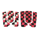Maxbell 3x Deck Grip Mat Surfing Padding Anti Slip Premium for Funboard Beginner Black Red