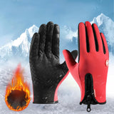 Maxbell Winter Gloves Nonslip Thermal Gloves for Outdoor Running Sports Motorcycle L Red