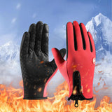 Maxbell Winter Gloves Nonslip Thermal Gloves for Outdoor Running Sports Motorcycle L Red