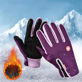 Maxbell Winter Gloves Nonslip Thermal Gloves for Outdoor Running Sports Motorcycle XL Purple