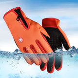 Maxbell Winter Gloves Nonslip Thermal Gloves for Outdoor Running Sports Motorcycle Orange S