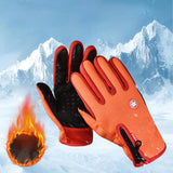 Maxbell Winter Gloves Nonslip Thermal Gloves for Outdoor Running Sports Motorcycle Orange L