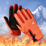 Maxbell Winter Gloves Nonslip Thermal Gloves for Outdoor Running Sports Motorcycle XXL Orange
