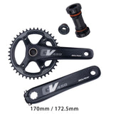 Maxbell Mountain Bike Crankset Bicycle Crank Arm Set Hollow Bottom Bracket Parts 170mm